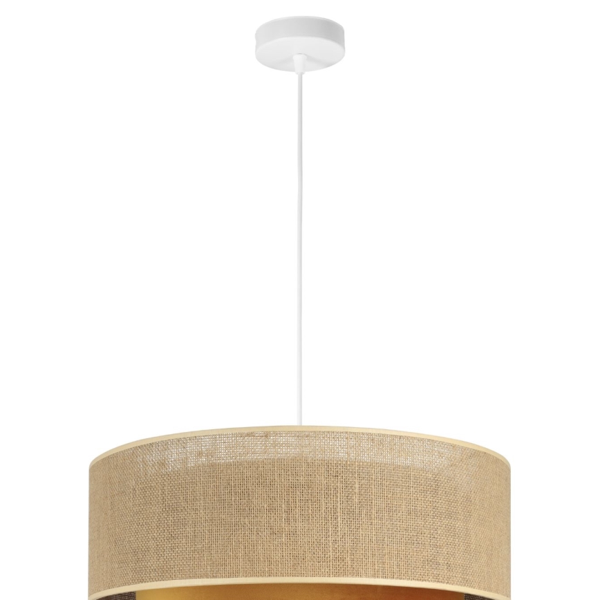 SARTA kábeles csillár 1xE27/60W/230V Ø 45 cm réz/juta
