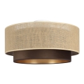 SARTA mennyezeti lámpa, 1xE27/60W/230V, átmérő 45 cm, barna/juta