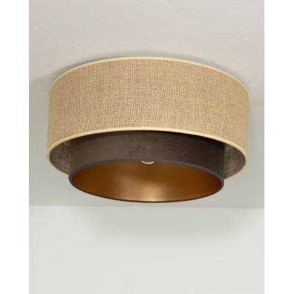 SARTA mennyezeti lámpa, 1xE27/60W/230V, átmérő 45 cm, barna/juta