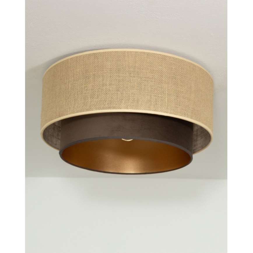SARTA mennyezeti lámpa, 1xE27/60W/230V, átmérő 45 cm, barna/juta