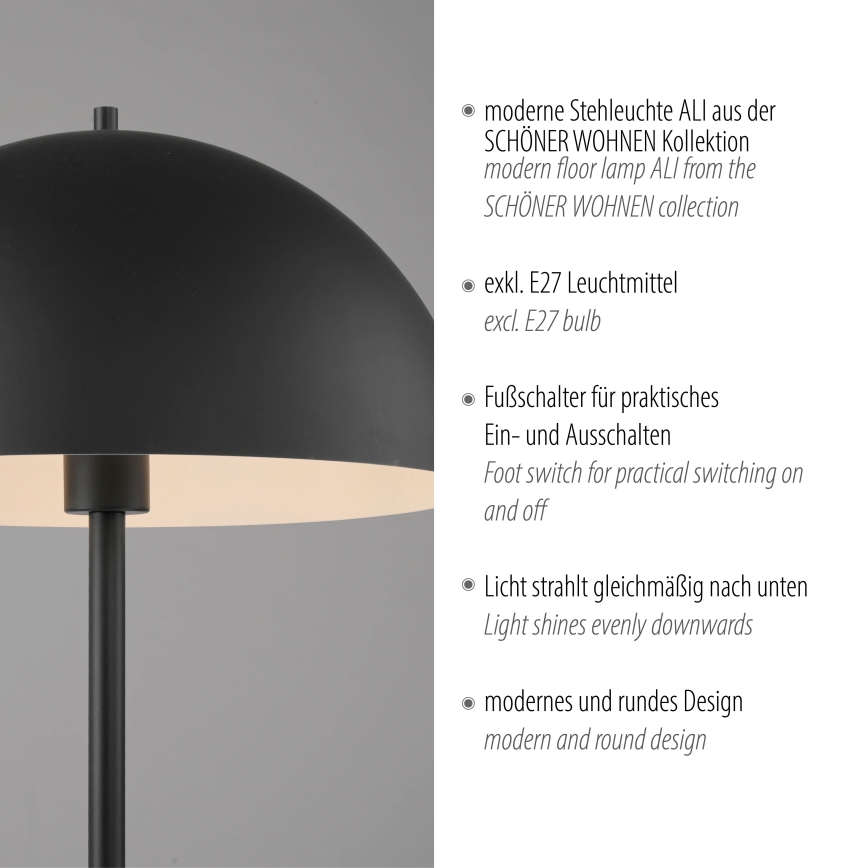 Schöner Wohnen 11727-18 - Állólámpa ALI 1xE27/25W/230V fekete
