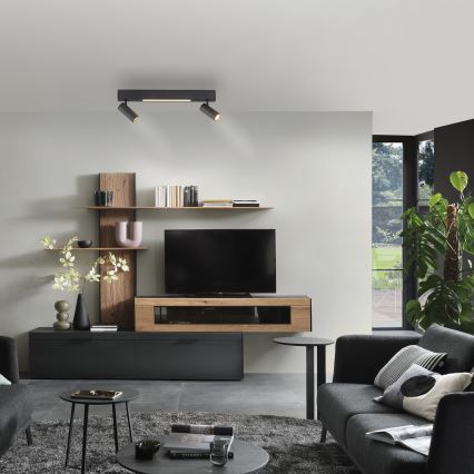 Schöner Wohnen 11793-18 - LED spotlámpa DANTE 2xGU10/10W/230V + LED/7,2W fekete