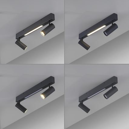 Schöner Wohnen 11793-18 - LED spotlámpa DANTE 2xGU10/10W/230V + LED/7,2W fekete