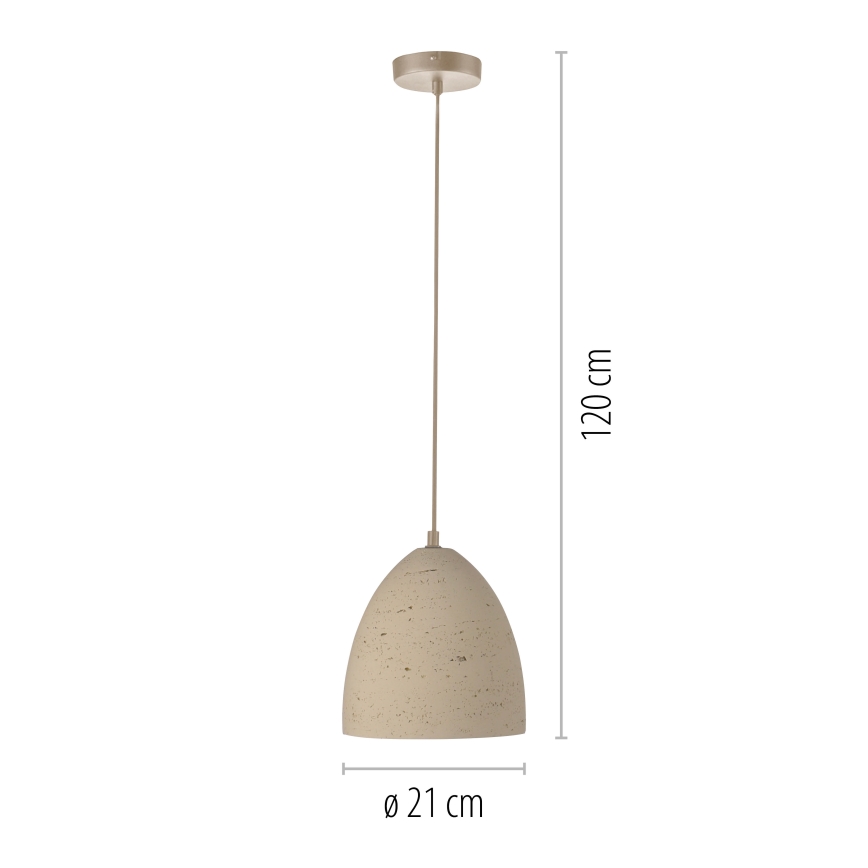 Schöner Wohnen 12540-42 - Kábellel függesztett TRAVENTA függeszték 1xE27/40W/230V, átm. 21 cm, beton