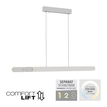 Schöner Wohnen 12577-16 - LED fényerőszabályozható, kábelen függesztett csillár ADRIANA ROUND 2xLED/24W/230V 2700/3000/3500/4000/5000K 160 cm fehér
