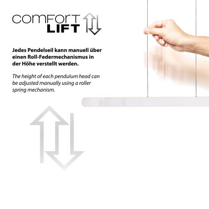 Schöner Wohnen 12577-16 - LED fényerőszabályozható, kábelen függesztett csillár ADRIANA ROUND 2xLED/24W/230V 2700/3000/3500/4000/5000K 160 cm fehér