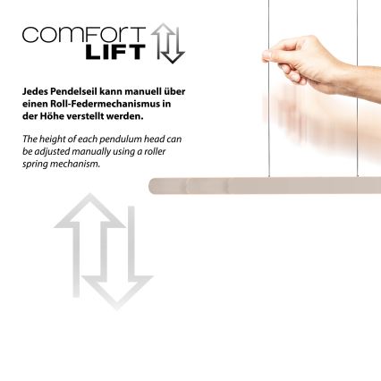Schöner Wohnen 12577-39 - ADRIANA ROUND LED dimmelhető csillár kábelen 2xLED/24W/230V 2700/3000/3500/4000/5000K 160 cm szürke