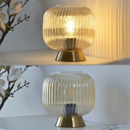 Schöner Wohnen 13573-27 - Asztali lámpa NAMI 1xE27/25W/230V arany/bézs/füstszínű