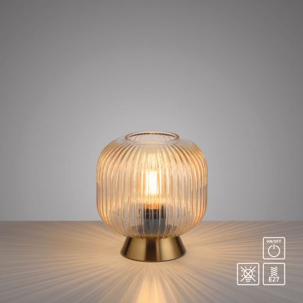 Schöner Wohnen 13573-27 - Asztali lámpa NAMI 1xE27/25W/230V arany/bézs/füstszínű