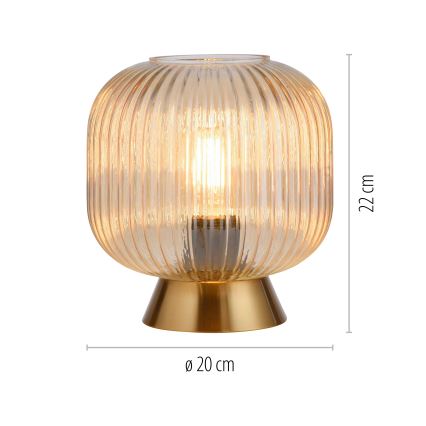 Schöner Wohnen 13573-27 - Asztali lámpa NAMI 1xE27/25W/230V arany/bézs/füstszínű