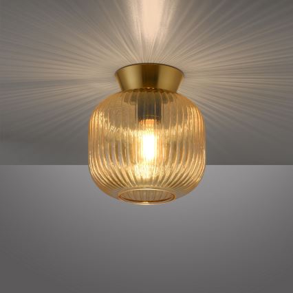 Schöner Wohnen 13574-27 - Mennyezeti lámpatest NAMI 1xE27/25W/230V átm. 20 cm arany/bézs/füstszínű