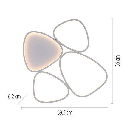 Schöner Wohnen 14038-16 - PEBBLES LED dimmelhető mennyezeti lámpa LED/35,5W/230V fehér