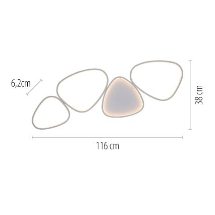 Schöner Wohnen 14039-16 - LED dimmelhető mennyezeti lámpa PEBBLES LED/35,5W/230V fehér