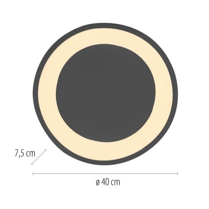 Schöner Wohnen 14233-18 - Fényerőszabályozható LED mennyezeti lámpatest MONTA LED/21W/230V, átm. 40 cm, fekete