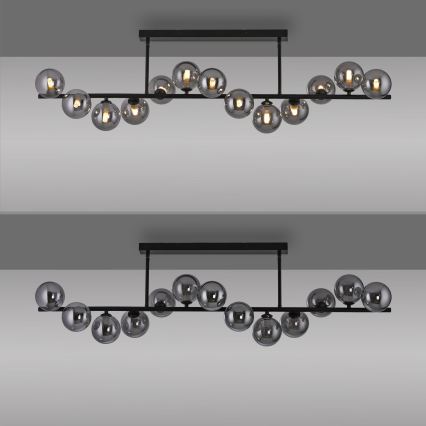 Schöner Wohnen 14505-18 - LED csillár rúdon DUBAI 13xG9/3W/230V fekete/füstszínű