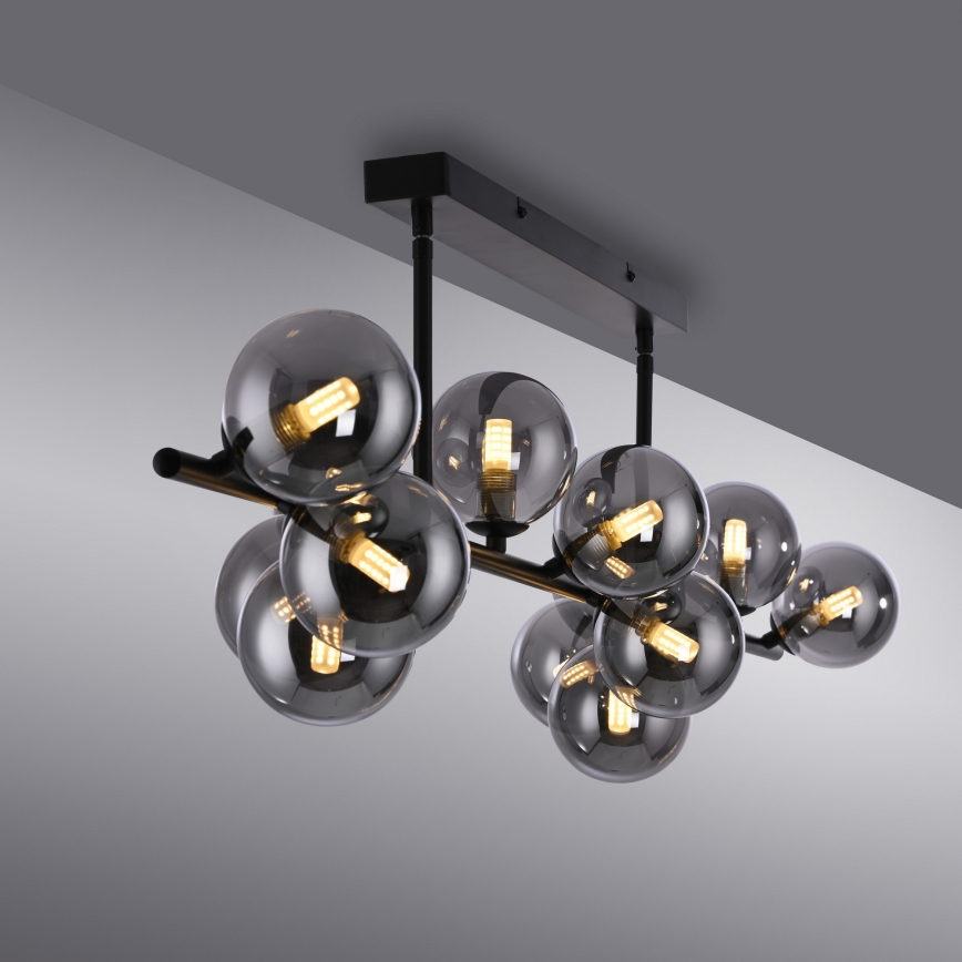 Schöner Wohnen 14505-18 - LED csillár rúdon DUBAI 13xG9/3W/230V fekete/füstszínű
