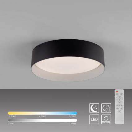 Schöner Wohnen 14593-18 - TAVOLI LED fényerőszabályozható mennyezeti lámpatest LED/10W/230V 2700-6500K Ø 28,5 cm fekete + távirányító