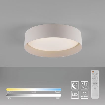 Schöner Wohnen 14593-39 - LED fényerőszabályozható mennyezeti lámpa TAVOLI LED/10W/230V 2700-6500K átm. 28,5 cm szürke + távirányító
