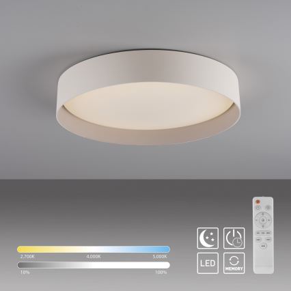 Schöner Wohnen 14594-39 - dimmelhető mennyezeti LED lámpa TAVOLI LED/20W/230V 2700-6500K átm. 39 cm szürke + távirányító