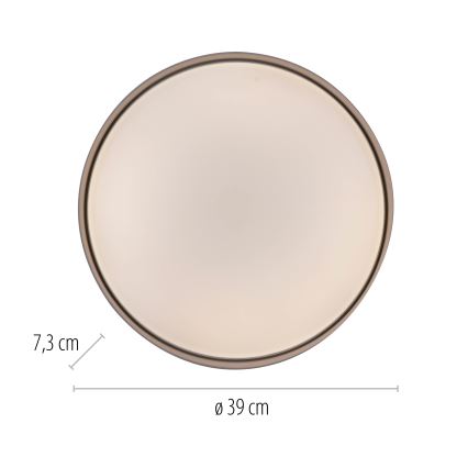 Schöner Wohnen 14594-39 - dimmelhető mennyezeti LED lámpa TAVOLI LED/20W/230V 2700-6500K átm. 39 cm szürke + távirányító