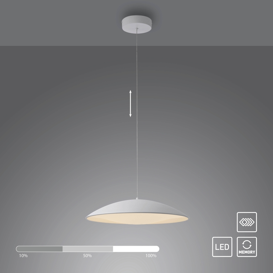 Schöner Wohnen 14607-16 - LED fényerőszabályozható zsinóros függeszték LENTE LED/23W/230V átm. 50 cm fehér