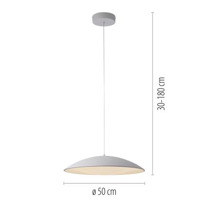 Schöner Wohnen 14607-16 - LED fényerőszabályozható zsinóros függeszték LENTE LED/23W/230V átm. 50 cm fehér