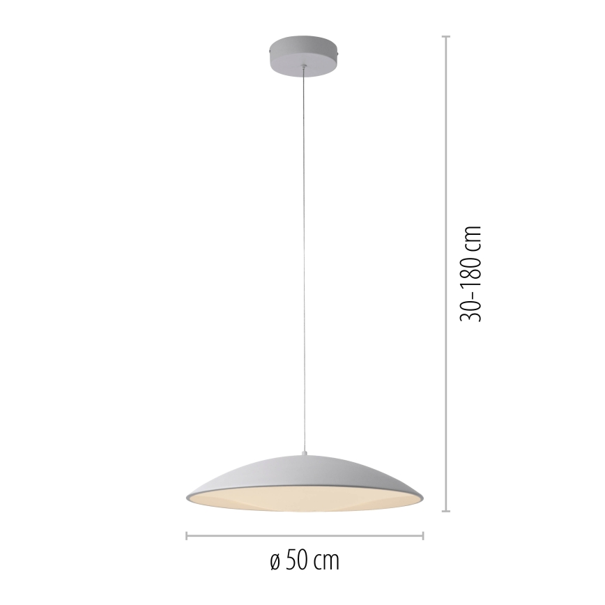 Schöner Wohnen 14607-16 - LED fényerőszabályozható zsinóros függeszték LENTE LED/23W/230V átm. 50 cm fehér