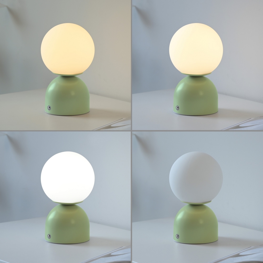 Schöner Wohnen 19218-43 - LED fényerőszabályozható érintéses tölthető asztali lámpa RUDI LED/1,2W/5V 3000-6000K 1200 mAh zöld