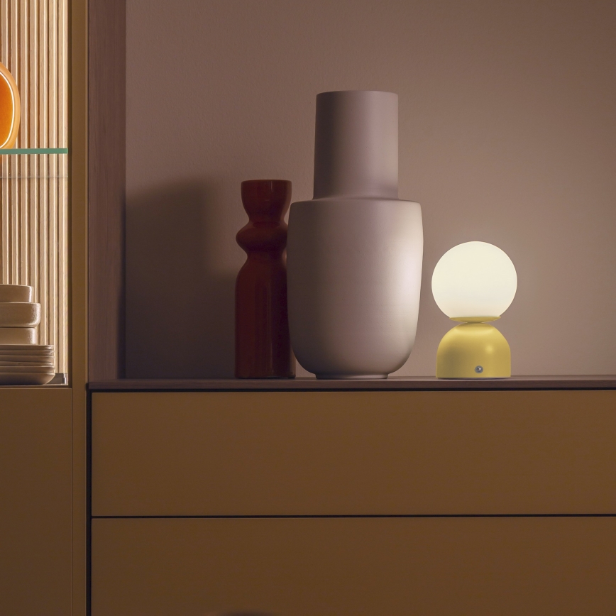 Schöner Wohnen 19218-81 - LED, fényerőszabályozható érintésvezérelt újratölthető asztali lámpa RUDI LED/1,2W/5V 3000-6000K 1200 mAh sárga