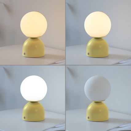 Schöner Wohnen 19218-81 - LED, fényerőszabályozható érintésvezérelt újratölthető asztali lámpa RUDI LED/1,2W/5V 3000-6000K 1200 mAh sárga