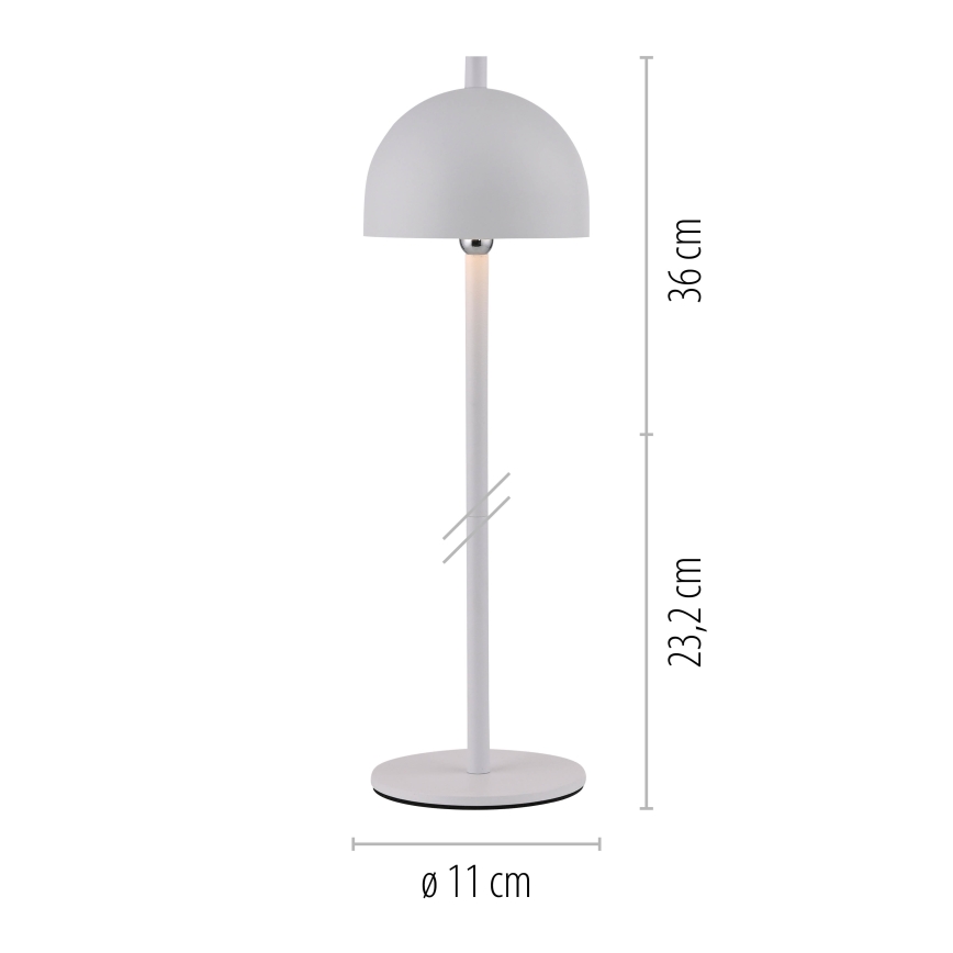 Schöner Wohnen 19244-16 - LED fényerőszabályozható érintővezérlésű tölthető kültéri asztali lámpa BELLIS LED/2,5W/5V 2600 mAh IP54 fehér