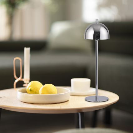 Schöner Wohnen 19244-17 - LED, dimmelhető, érintésvezérlésű, újratölthető kültéri asztali lámpa BELLIS LED/2,5W/5V 2600 mAh IP54 fényes króm