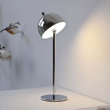 Schöner Wohnen 19244-17 - LED, dimmelhető, érintésvezérlésű, újratölthető kültéri asztali lámpa BELLIS LED/2,5W/5V 2600 mAh IP54 fényes króm