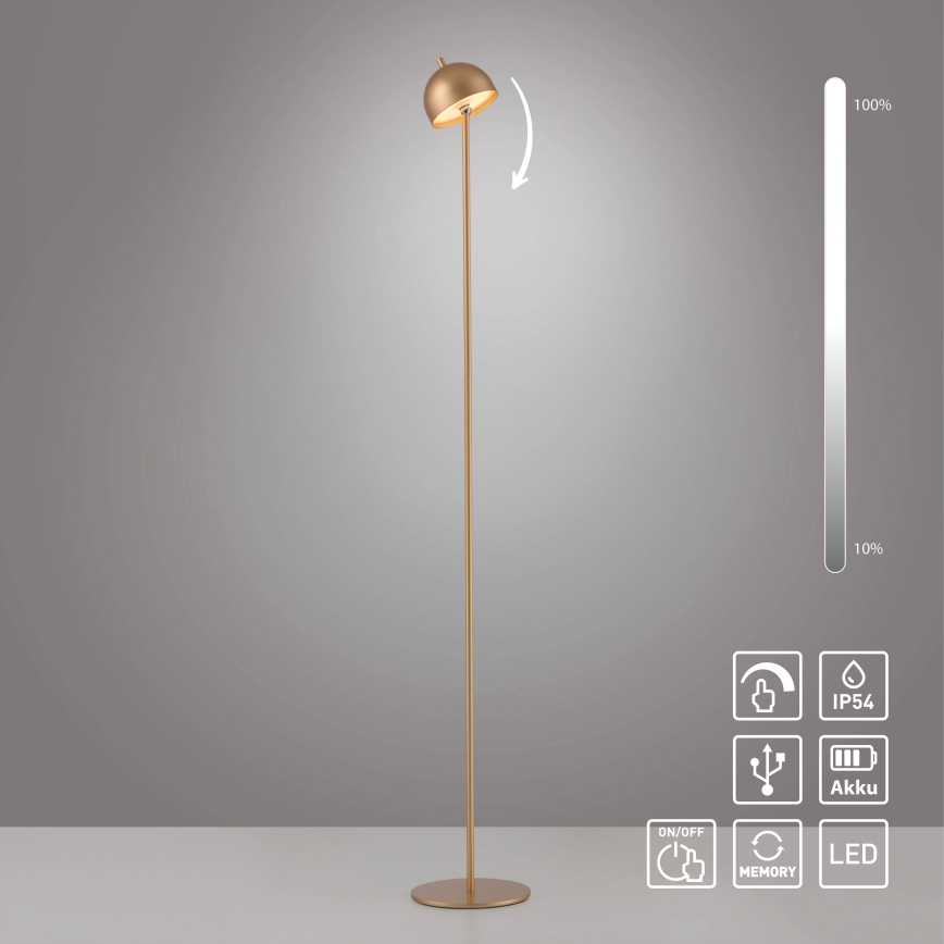 Schöner Wohnen 19245-12 - LED dimmelhető, érintésvezérelt, újratölthető kültéri állólámpa BELLIS LED/2,5W/5V 2600 mAh IP54 arany