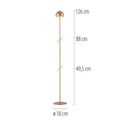 Schöner Wohnen 19245-12 - LED dimmelhető, érintésvezérelt, újratölthető kültéri állólámpa BELLIS LED/2,5W/5V 2600 mAh IP54 arany
