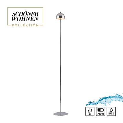 Schöner Wohnen 19245-17 - LED fényerőszabályozható érintésvezérlésű, újratölthető kültéri állólámpa BELLIS LED/2,5W/5V 2600 mAh IP54 fényes króm