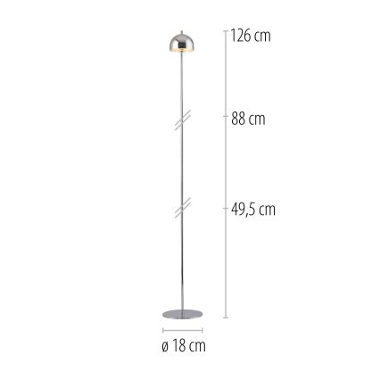 Schöner Wohnen 19245-17 - LED fényerőszabályozható érintésvezérlésű, újratölthető kültéri állólámpa BELLIS LED/2,5W/5V 2600 mAh IP54 fényes króm