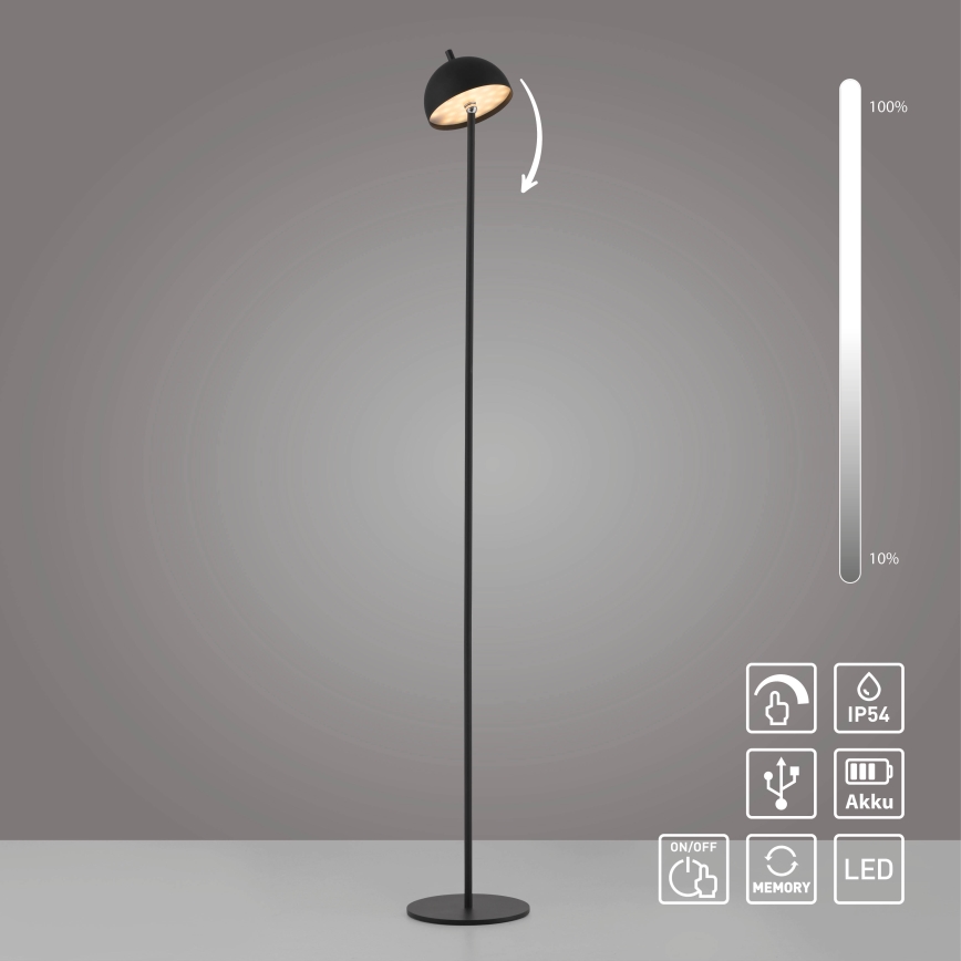 Schöner Wohnen 19245-18 - LED dimmelhető érintésvezérlésű tölthető kültéri állólámpa BELLIS LED/2,5W/5V 2600 mAh IP54 fekete