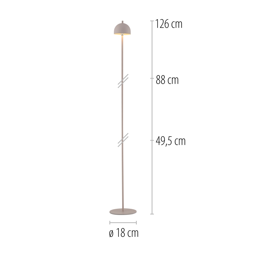 Schöner Wohnen 19245-39 - LED fényerőszabályozható érintésvezérlésű tölthető kültéri állólámpa BELLIS LED/2,5W/5V 2600 mAh IP54 szürke
