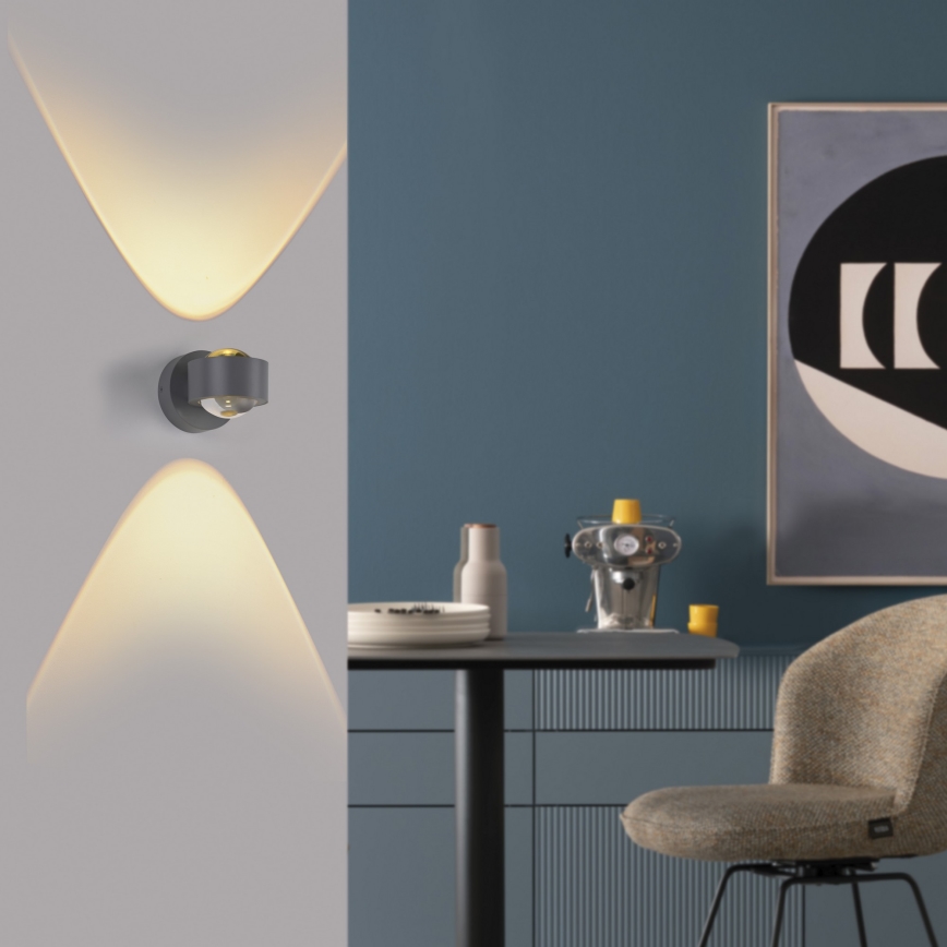 Schöner Wohnen 19331-21 - LED fali lámpa CHIA 2xLED/2W/230V antracit
