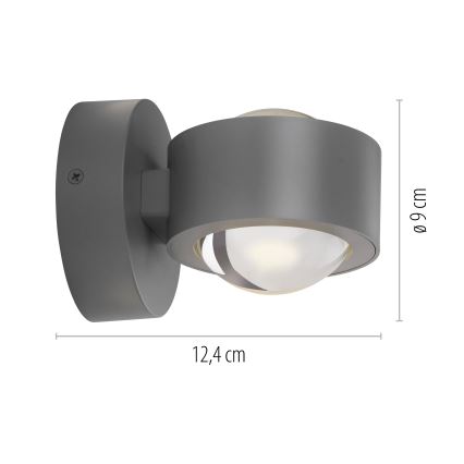 Schöner Wohnen 19331-21 - LED fali lámpa CHIA 2xLED/2W/230V antracit