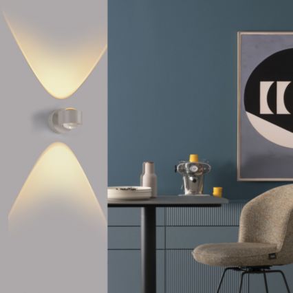 Schöner Wohnen 19331-39 - LED fali lámpa CHIA 2xLED/2W/230V szürke