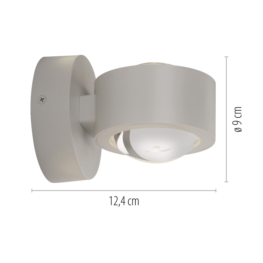 Schöner Wohnen 19331-39 - LED fali lámpa CHIA 2xLED/2W/230V szürke
