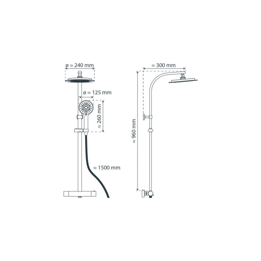 Schütte 60046 - Termosztátos zuhanyszett MADURA FRESH fényes króm