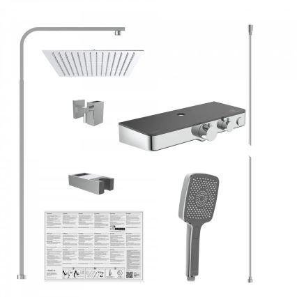 Schütte 60531 - OCEAN termosztátos zuhanyszett, fényes króm/antracit