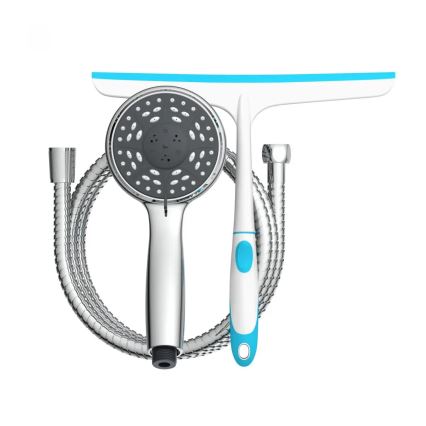 Schütte 64197 - Fényes króm zuhanyszett + üveglehúzó