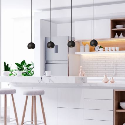 Searchlight - Csillár zsinóron EINDHOVEN 4xGU10/50W/230V fekete