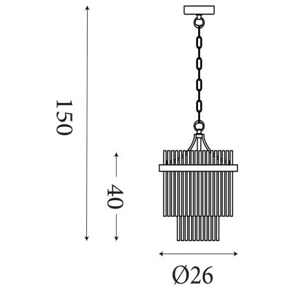 Searchlight - Láncos csillár LARA 1xE27/60W/230V