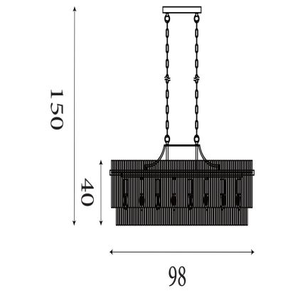 Searchlight - LARA láncos csillár 8xE14/60W/230V