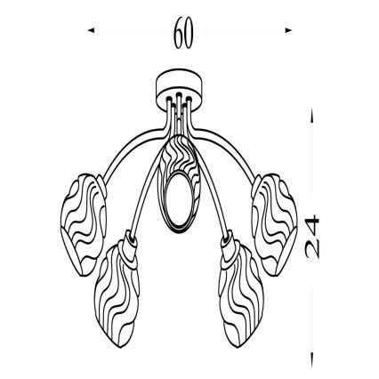 Searchlight - Felületre szerelt csillár ASTRAL 5xG9/33W/230V matt króm